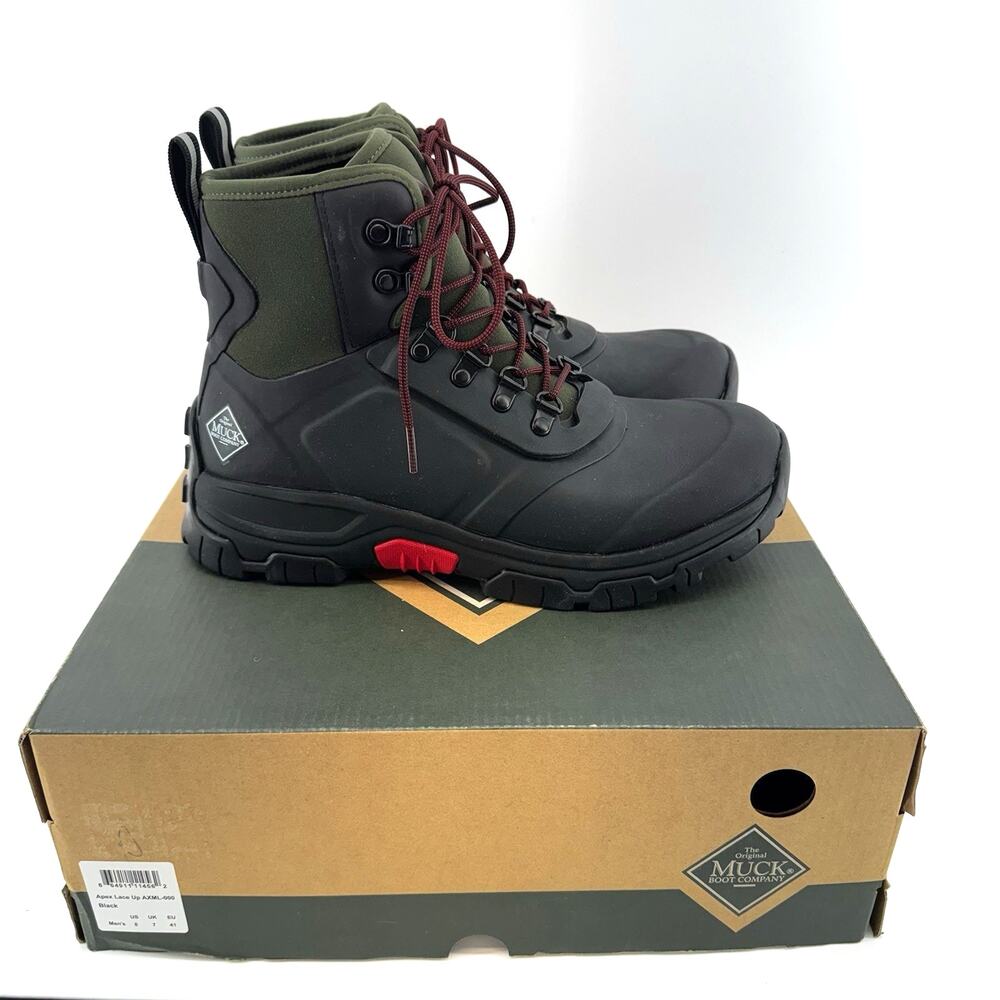 Muck Boots Originals Men's Apex Lace Up Boots 3MM Neoprene Black Mens Size 14